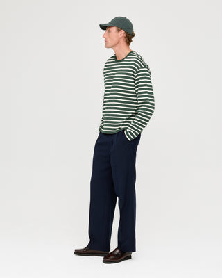 TAILORED PLEATED TROUSERS NAVY BLUE