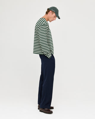 TAILORED PLEATED TROUSERS NAVY BLUE
