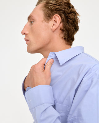 EMBROIDERED PATCH POCKET SHIRT LIGHT BLUE