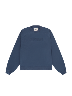 LOGO-CUT CREWNECK SWEATER DUSTY BLUE