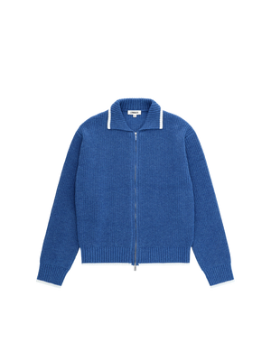 MERINO ZIP SWEATER BLUE