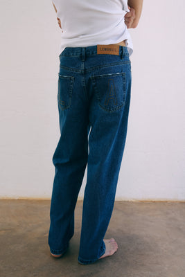 VINTAGE WASH DENIM TROUSERS