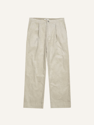 PLEATED CORDUROY TROUSERS BEIGE