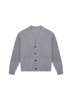 SPECKLED KNITTED LAMBS WOOL CARDIGAN GREY