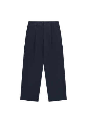 STRAIGHT PLEATED TROUSERS BLUE