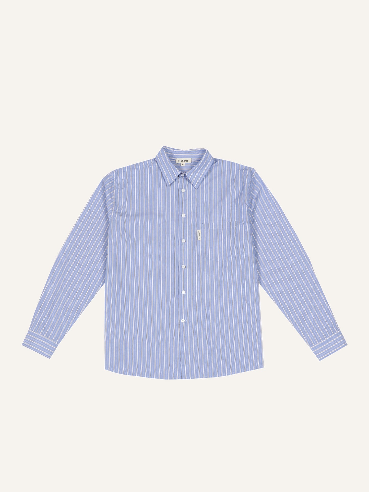 STRIPED SHIRT WITH PATCH POCKET BLUE