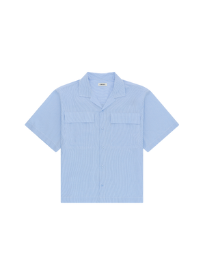 STRIPED SHORT SLEEVE SHIRT LIGHT BLUE