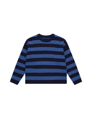 STRIPED CREWNECK SWEATER BLUE