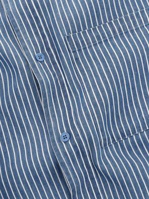 RELAXED STRIPED SHIRT DARK BLUE