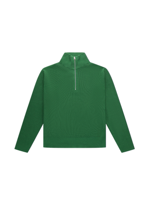 KNITTED ZIP SWEATER GREEN