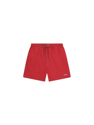 CONTRASTING SWIM SHORTS RED
