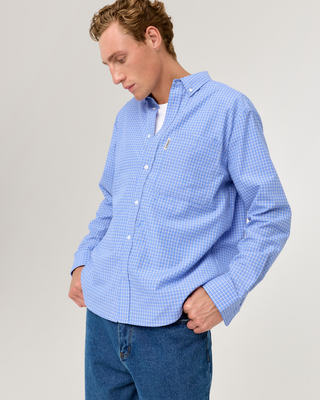 CHECKED PATCH POCKET SHIRT BLUE