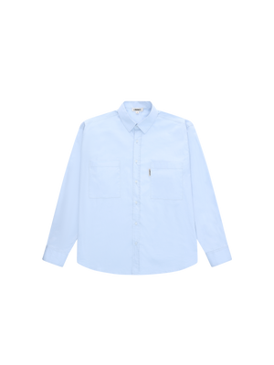 OVERSIZED SHIRT WITH POCKETS LIGHT BLUE
