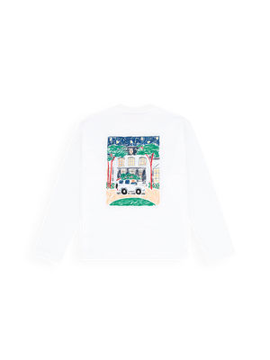 THE DOODLE CAR — LONG SLEEVE T-SHIRT WHITE – LEMONATE ANTWERP