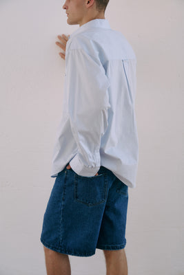 OVERSIZED SHIRT WITH POCKETS LIGHT BLUE