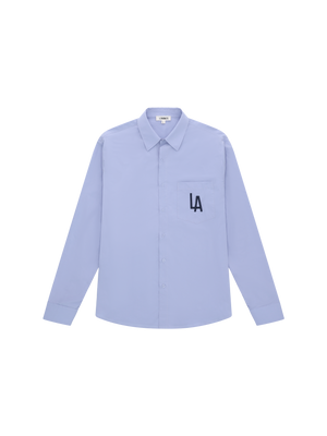 EMBROIDERED PATCH POCKET SHIRT LIGHT BLUE
