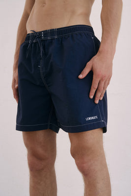 CONTRASTING SWIM SHORTS NAVY BLUE