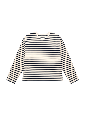 STRIPED LONG SLEEVE T-SHIRT ECRU / BLUE